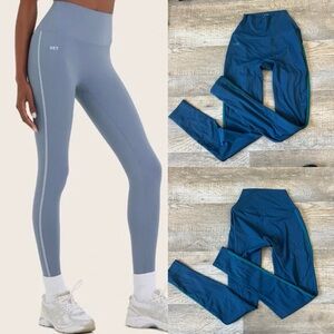 Set Active Sportbody Bloopers High Rise Leggings in Teal/Green Stripe